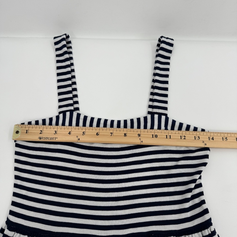 Loft Dress Women XS Petite White Blue Striped Sleeveless Long Coastal Nautical - Picture 8 of 11